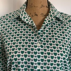 J. Crew Button Down with Hearts and Bees